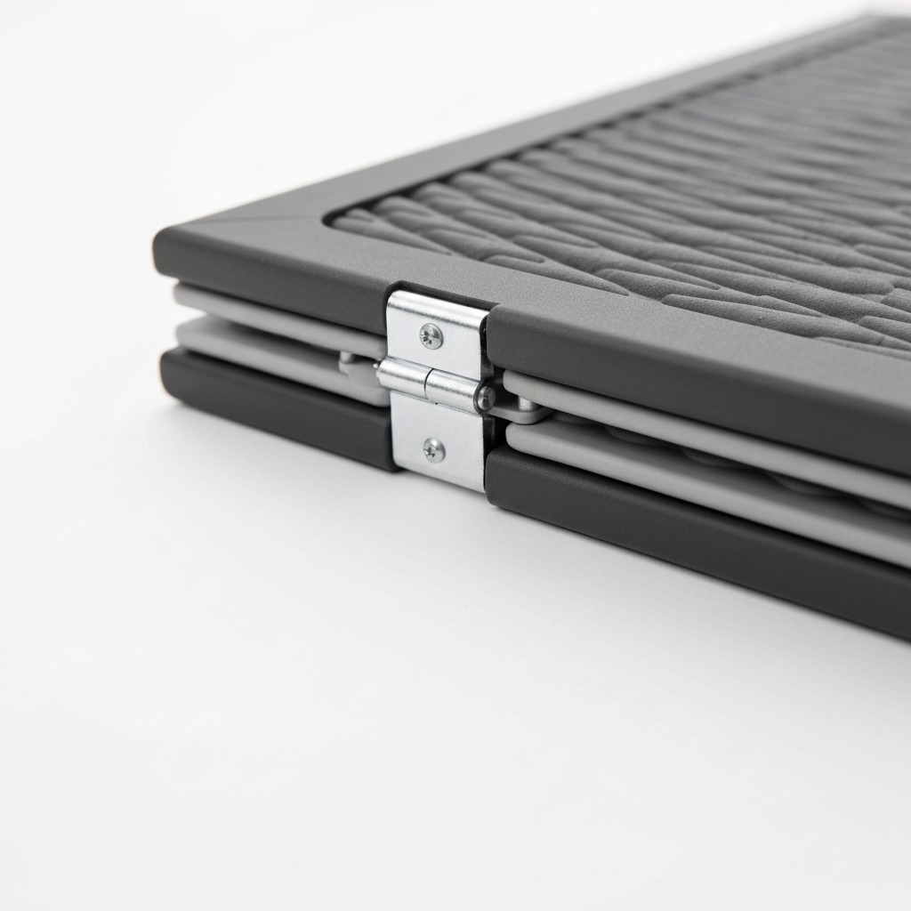 Folding walking pad mechanism comparison infographic showing fold-flat vs fold-vertical designs