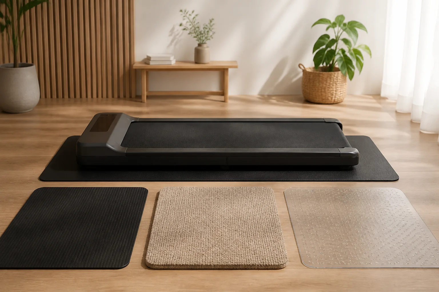 Walking pad equipment and setup illustrating Best Walking Pad Mat and Flooring Options