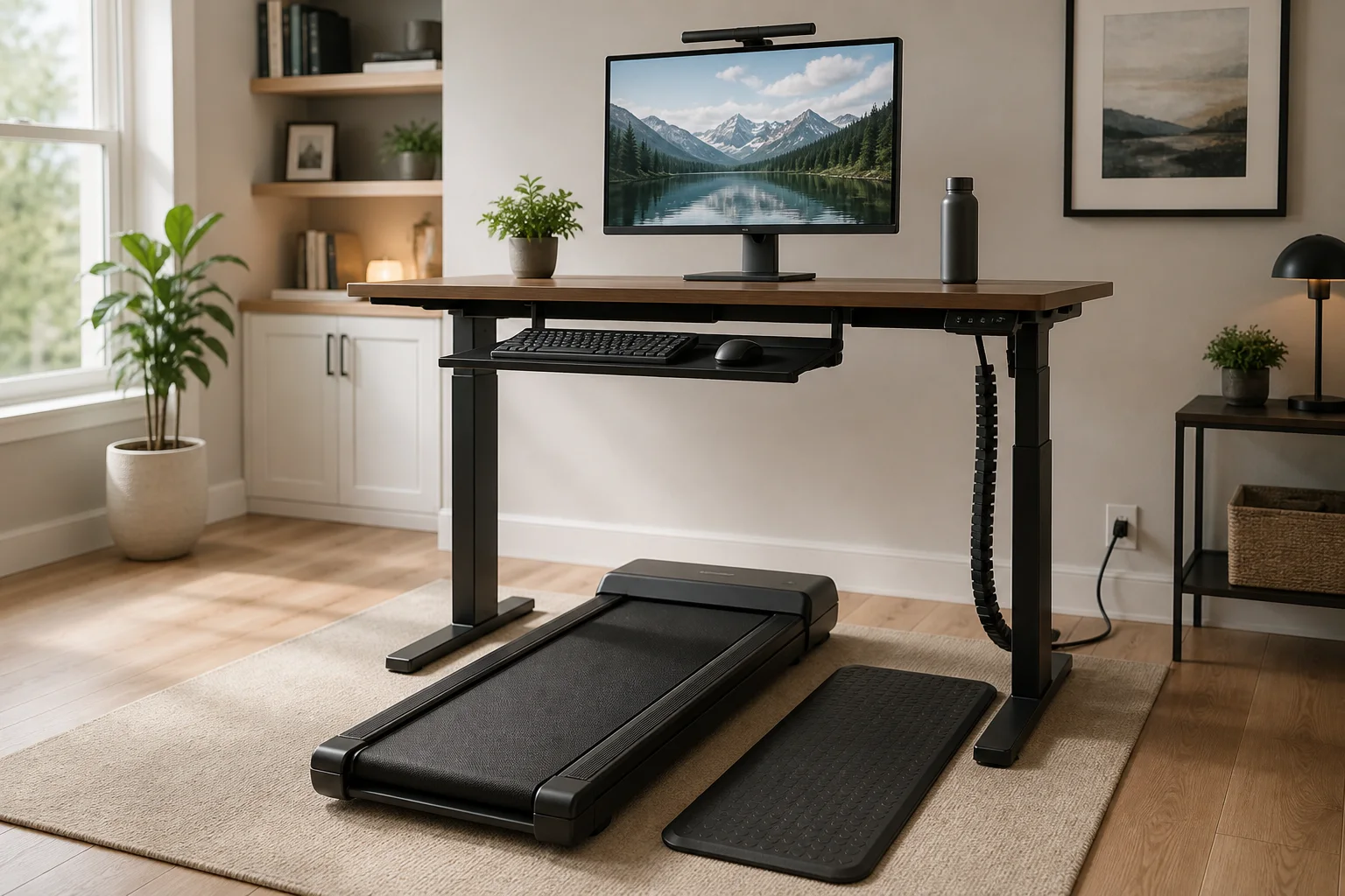 Walking pad equipment and setup illustrating Walking Pad Desk Ergonomics: Setup Guide