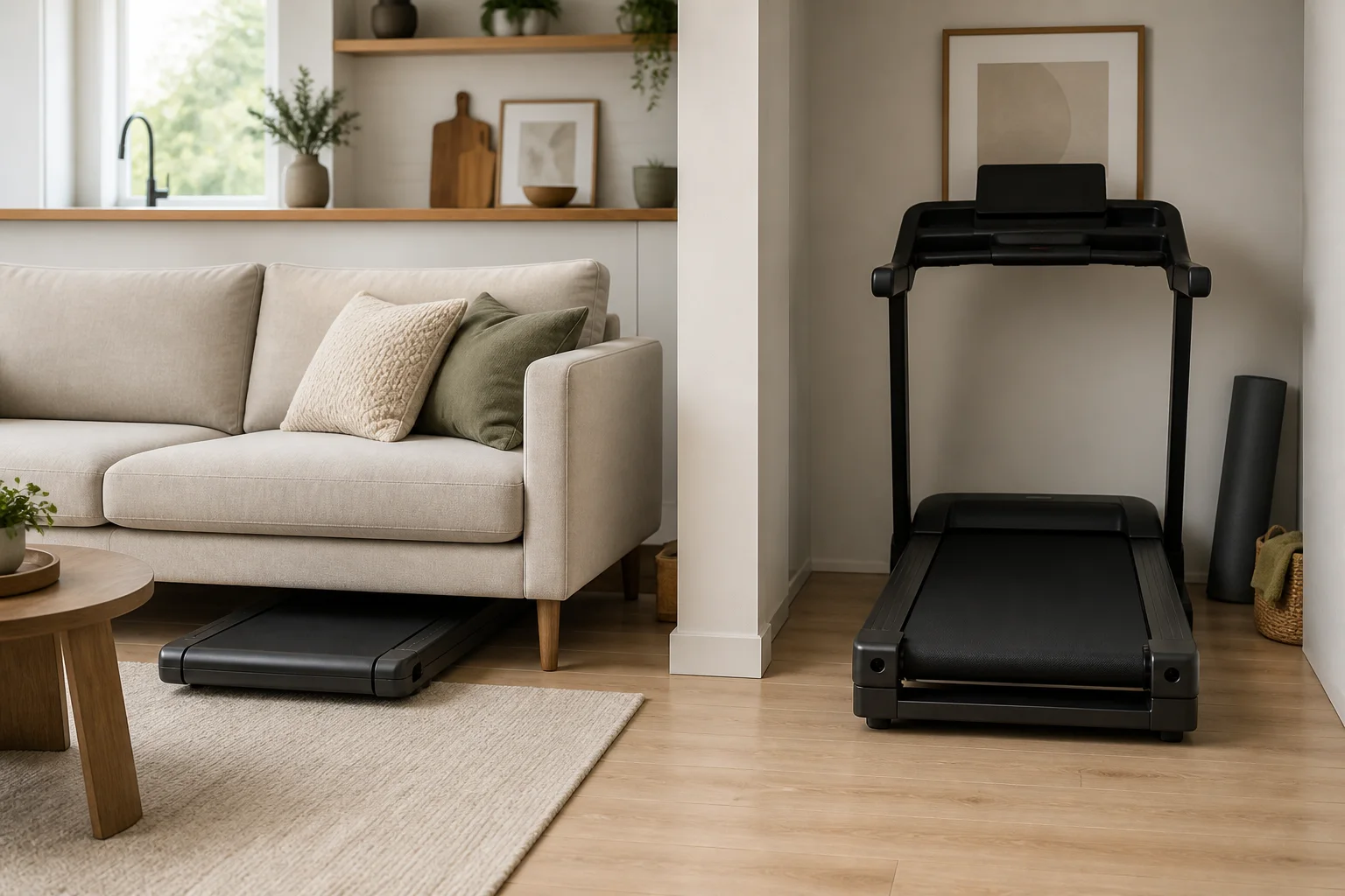 Walking pad equipment and setup illustrating Walking Pad vs Regular Treadmill for Home Use