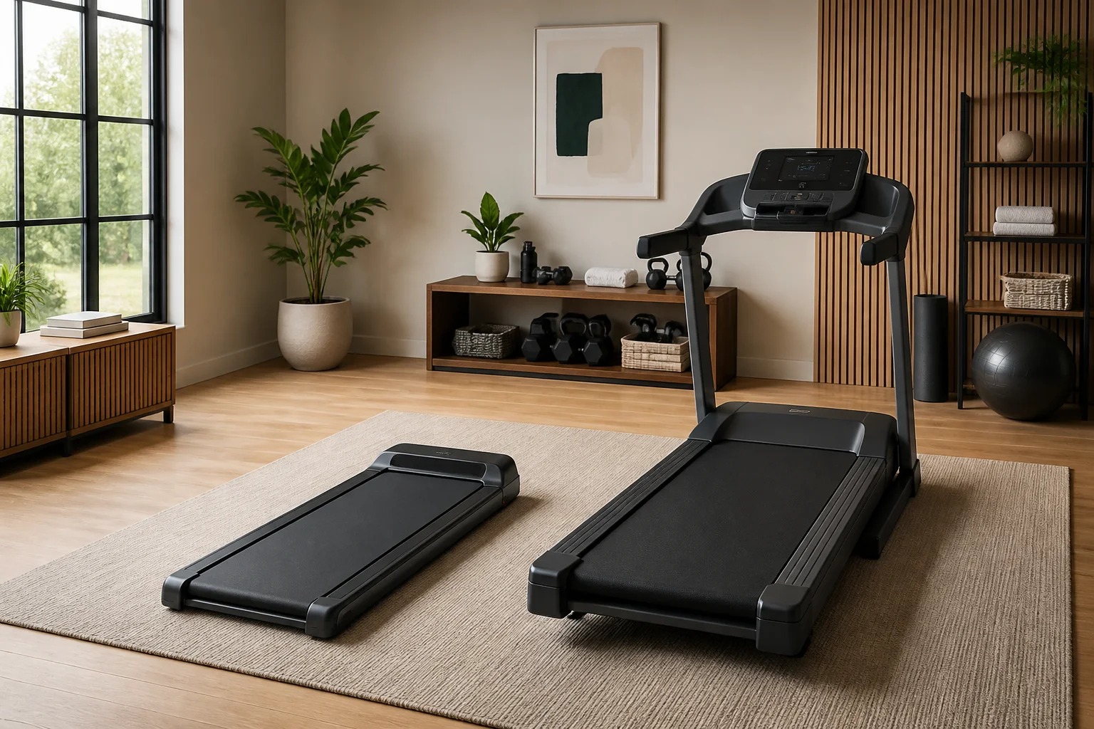 Walking pad equipment and setup illustrating Walking Pad vs Treadmill: Which Is Better for Home Use?